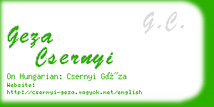 geza csernyi business card